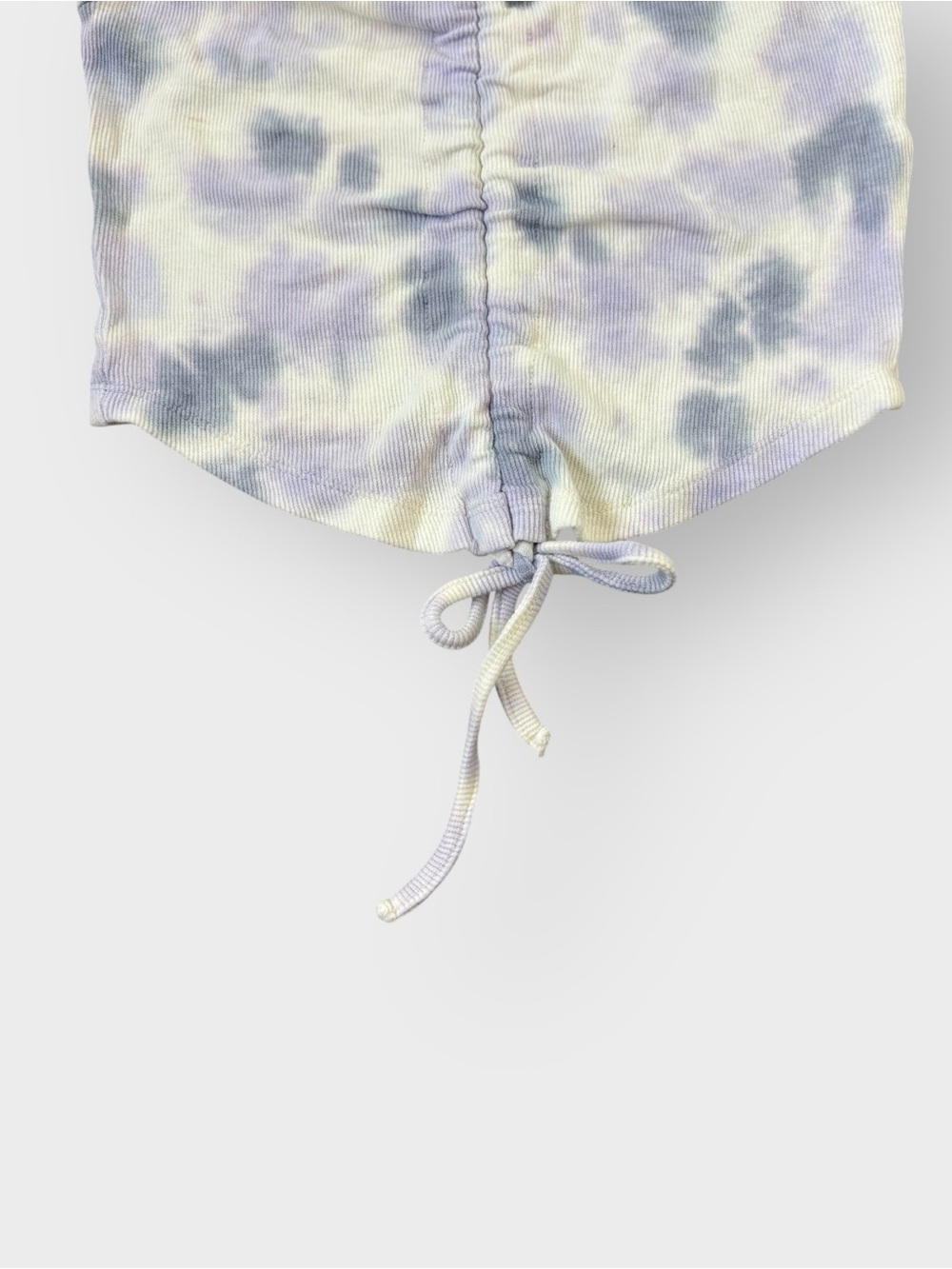 Forever 21 Purple White Tie Dye Ribbed Cami Tank - Ruched Tie, Dreamy Boho Hippi - Picture 3 of 4